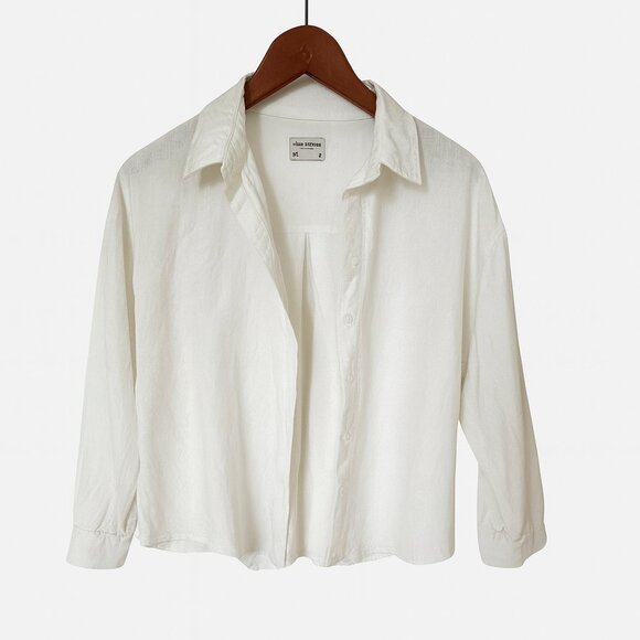 Frank and Oak Linen Blend Button-Down Blouse – Size Small - Picture 2 of 5